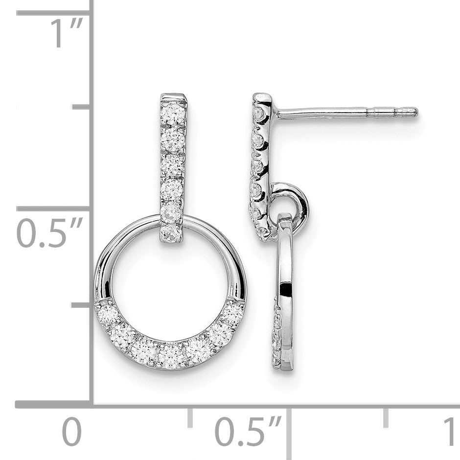 14K Weißgold Ohrhänger mit Kreis-Steckverschluss, 0,375 ct. Labor-gezüchteten Diamanten, VS/SI+ G+