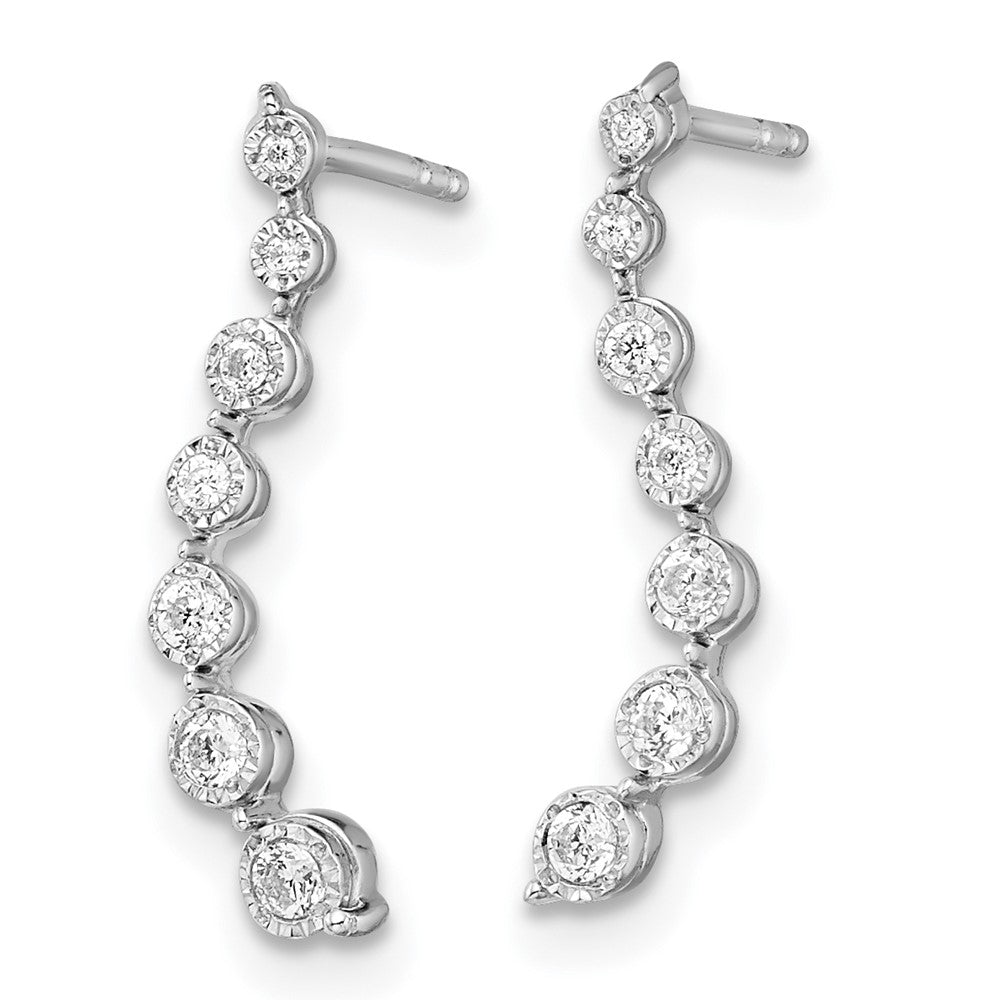 10K Weißgold Graduating Diamant Ohrstecker