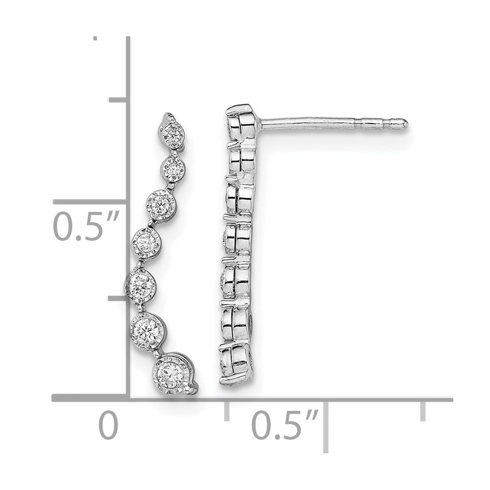 10K Weißgold Graduating Diamant Ohrstecker