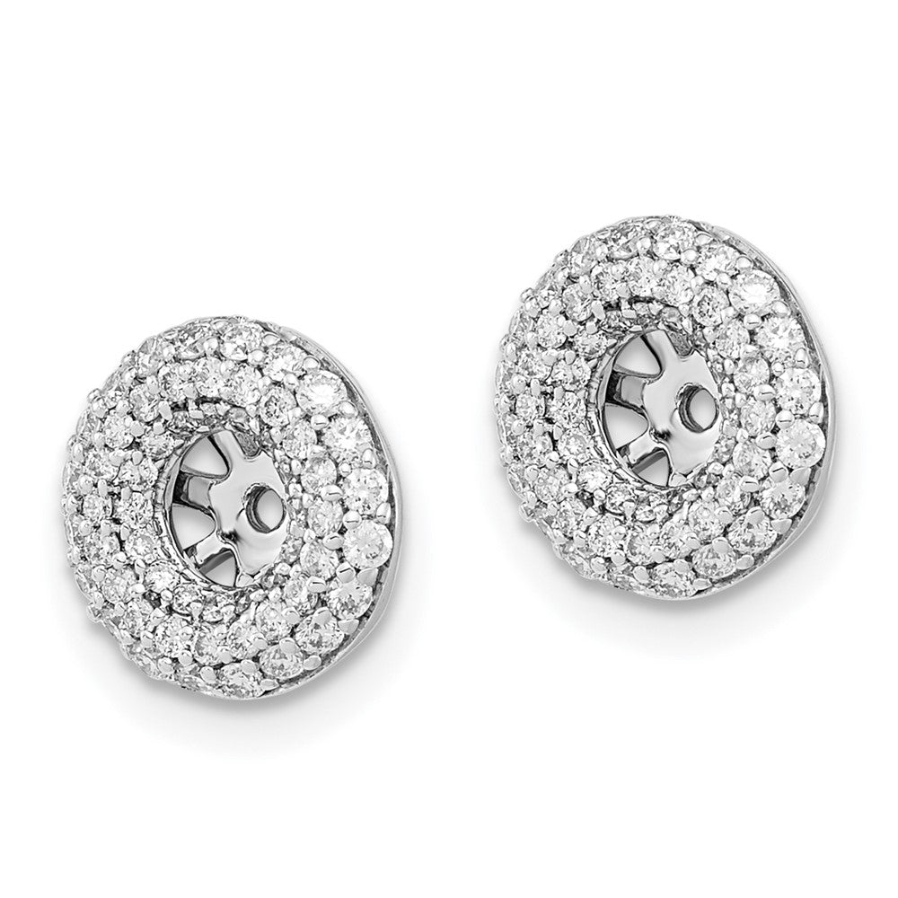 14K Weißgold Ohrring-Jackets mit echten Diamanten