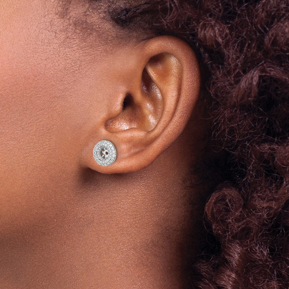 14K Weißgold Ohrring-Jackets mit echten Diamanten