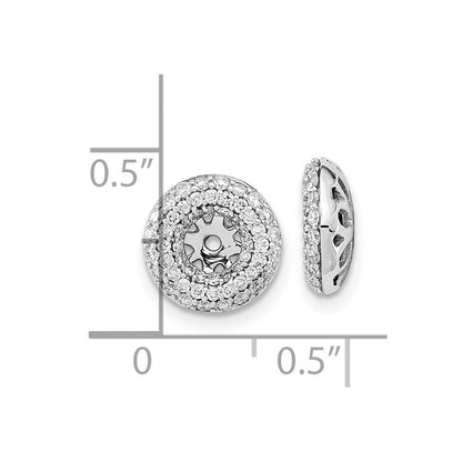14K Weißgold Ohrring-Jackets mit echten Diamanten