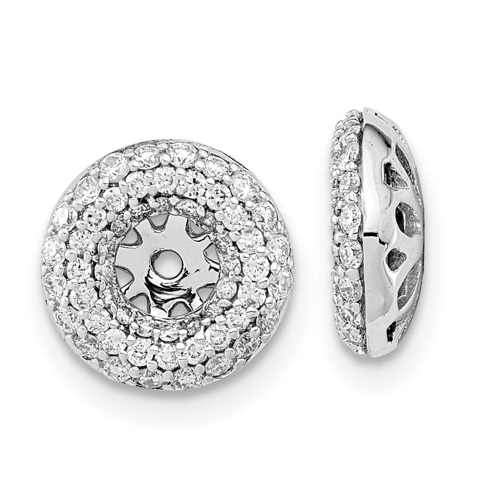 14K Weißgold Ohrring-Jackets mit echten Diamanten