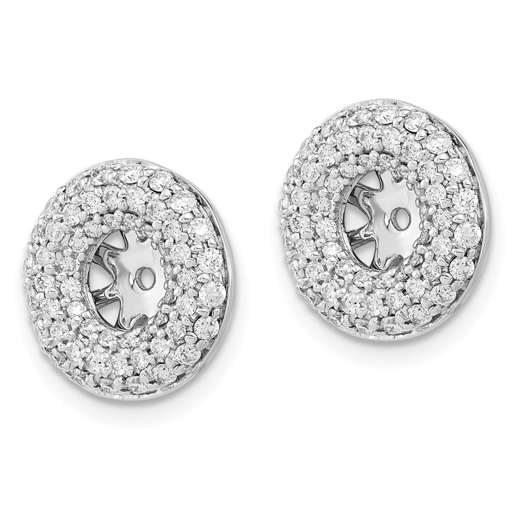 14K Weißgold Ohrring-Jackets mit echten Diamanten