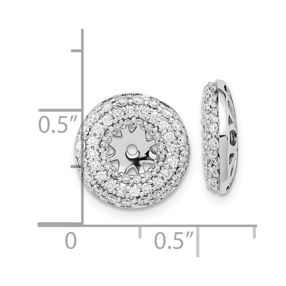14K Weißgold Ohrring-Jackets mit echten Diamanten