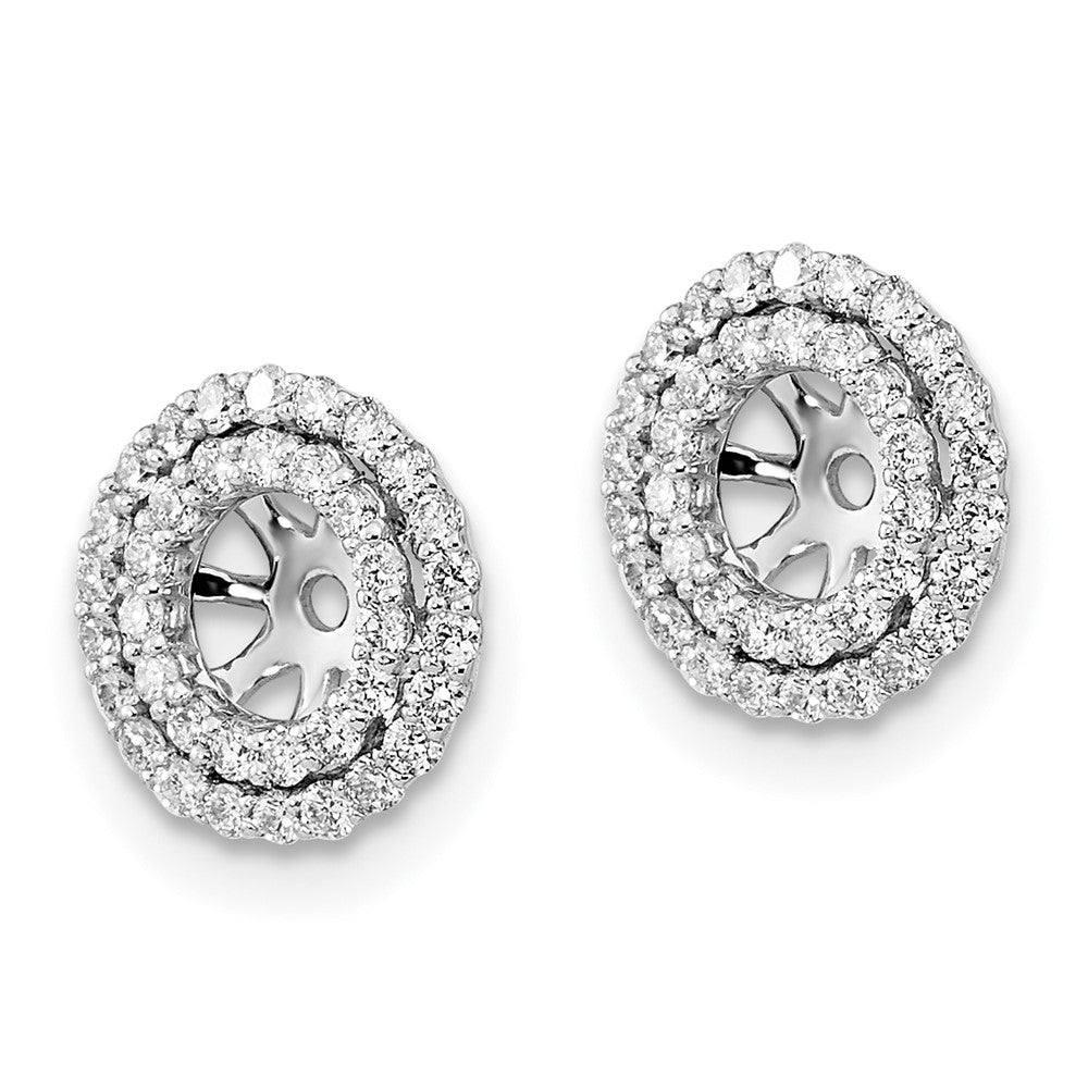 14K Weißgold Ohrring-Jackets mit echten Diamanten