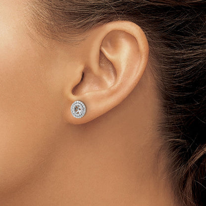 14K Weißgold Ohrring-Jackets mit echten Diamanten