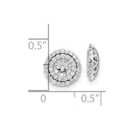 14K Weißgold Ohrring-Jackets mit echten Diamanten