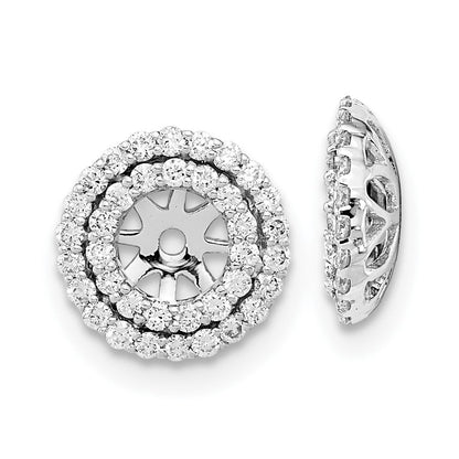 14K Weißgold Ohrring-Jackets mit echten Diamanten