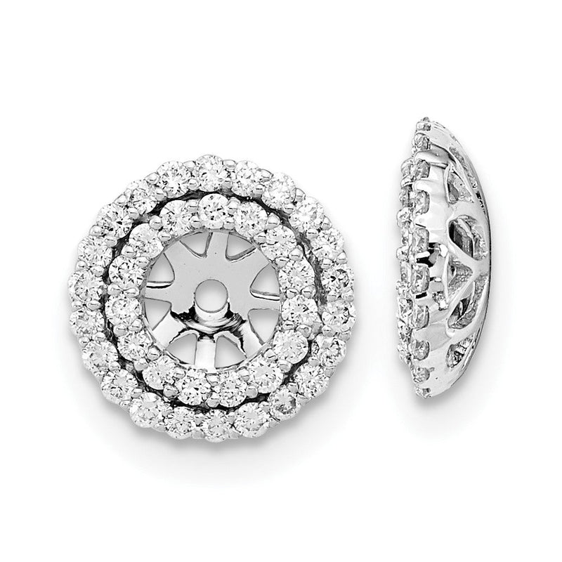 14K Weißgold Ohrring-Jackets mit echten Diamanten