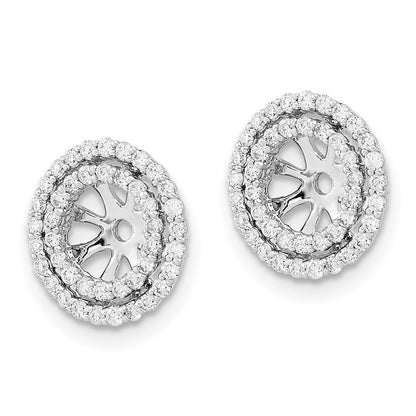 14K Weißgold Ohrring-Jackets mit echten Diamanten
