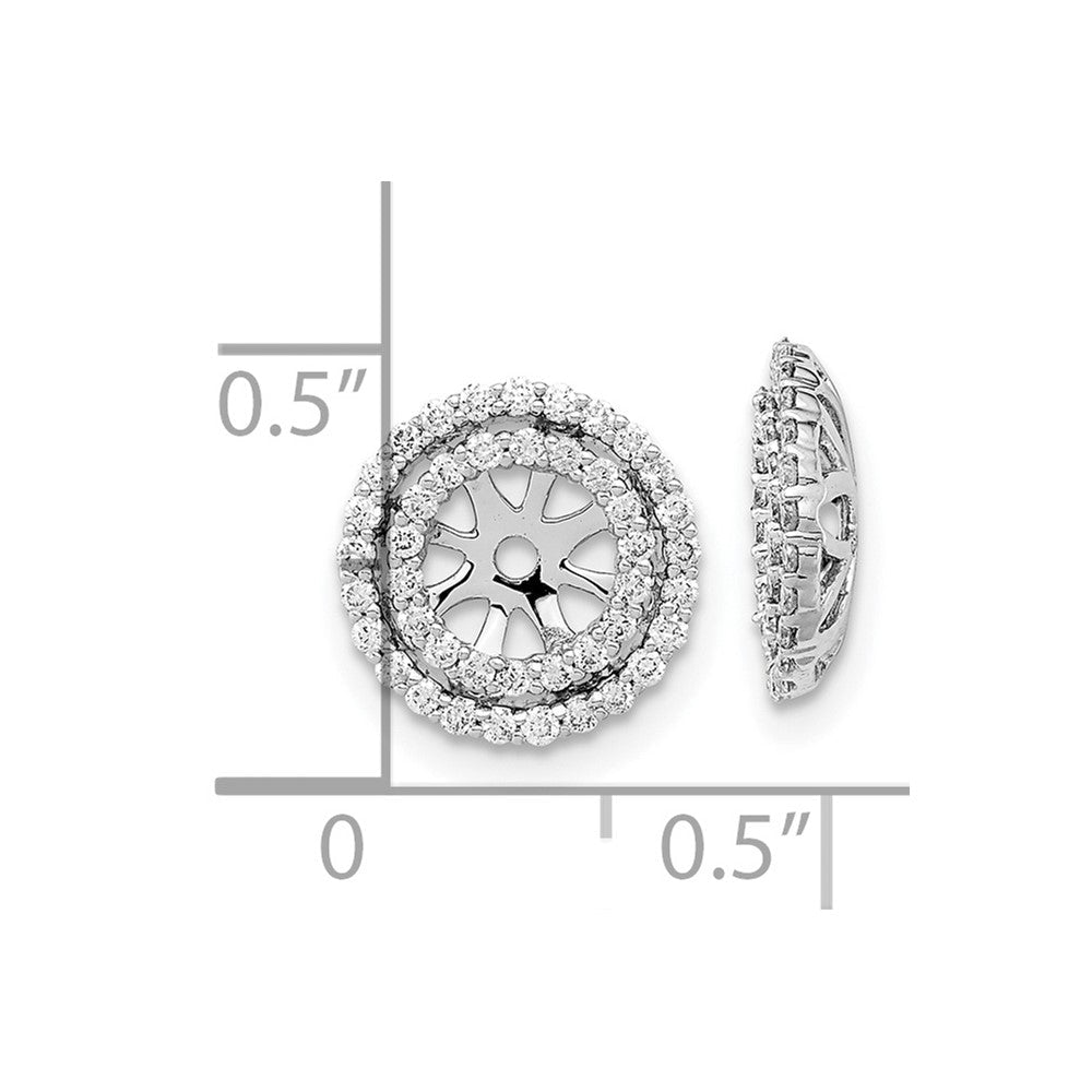 14K Weißgold Ohrring-Jackets mit echten Diamanten