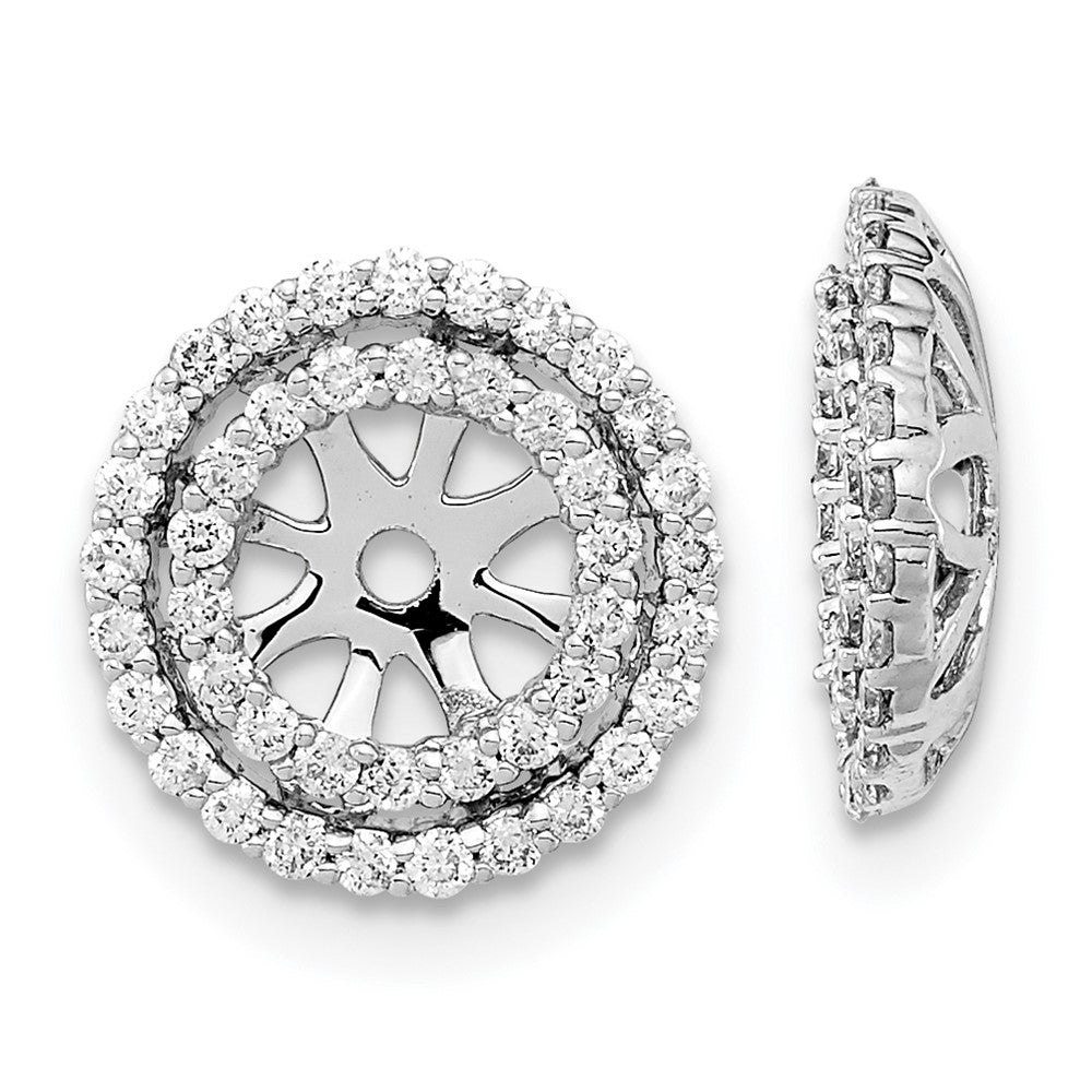 14K Weißgold Ohrring-Jackets mit echten Diamanten