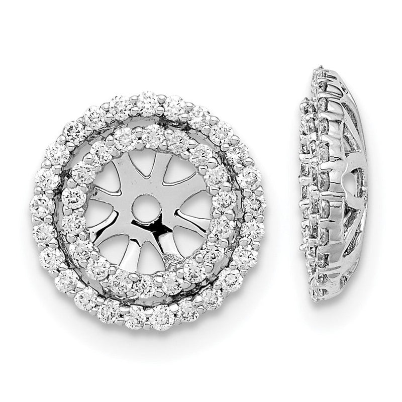 14K Weißgold Ohrring-Jackets mit echten Diamanten