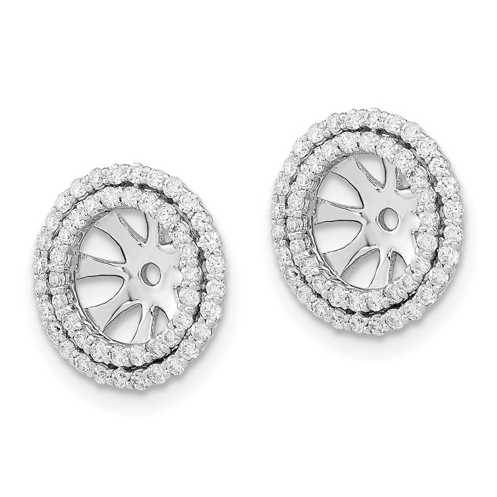 14K Weißgold Ohrring-Jackets mit echten Diamanten