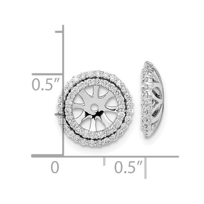 14K Weißgold Ohrring-Jackets mit echten Diamanten