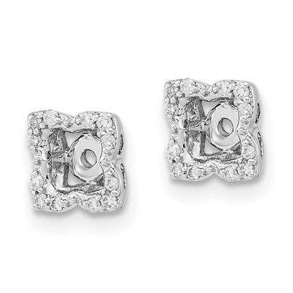 14K Weißgold Ohrring-Jacket mit echten Diamanten