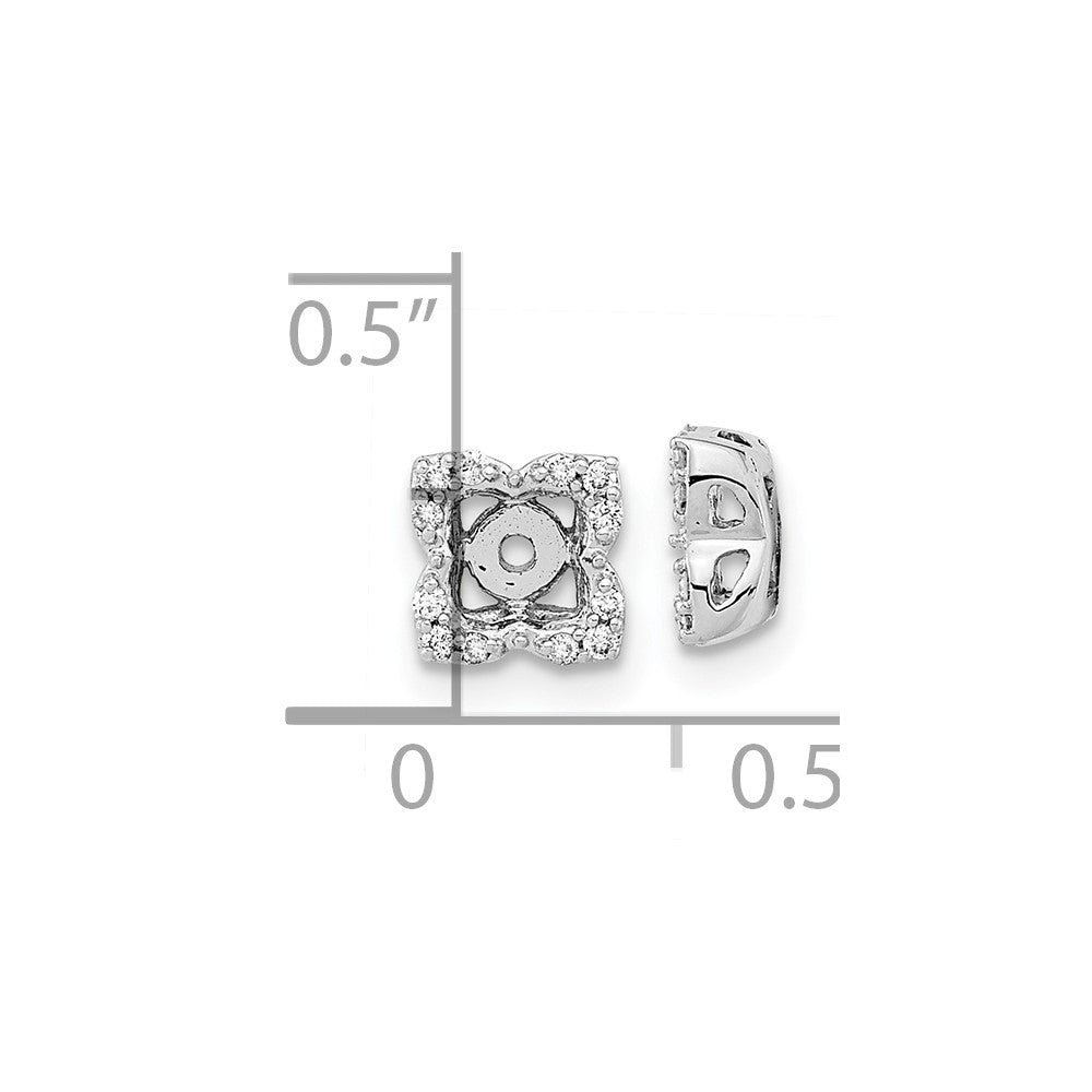 14K Weißgold Ohrring-Jacket mit echten Diamanten