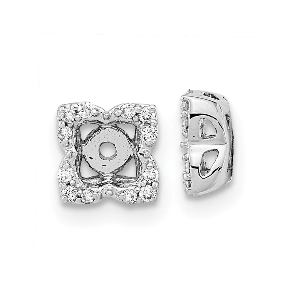 14K Weißgold Ohrring-Jacket mit echten Diamanten