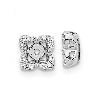 14K Weißgold Ohrring-Jacket mit echten Diamanten