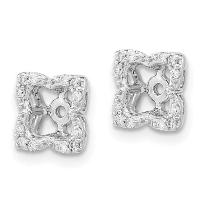 14K Weißgold Ohrring-Jackets mit echten Diamanten