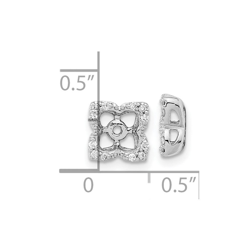 14K Weißgold Ohrring-Jackets mit echten Diamanten