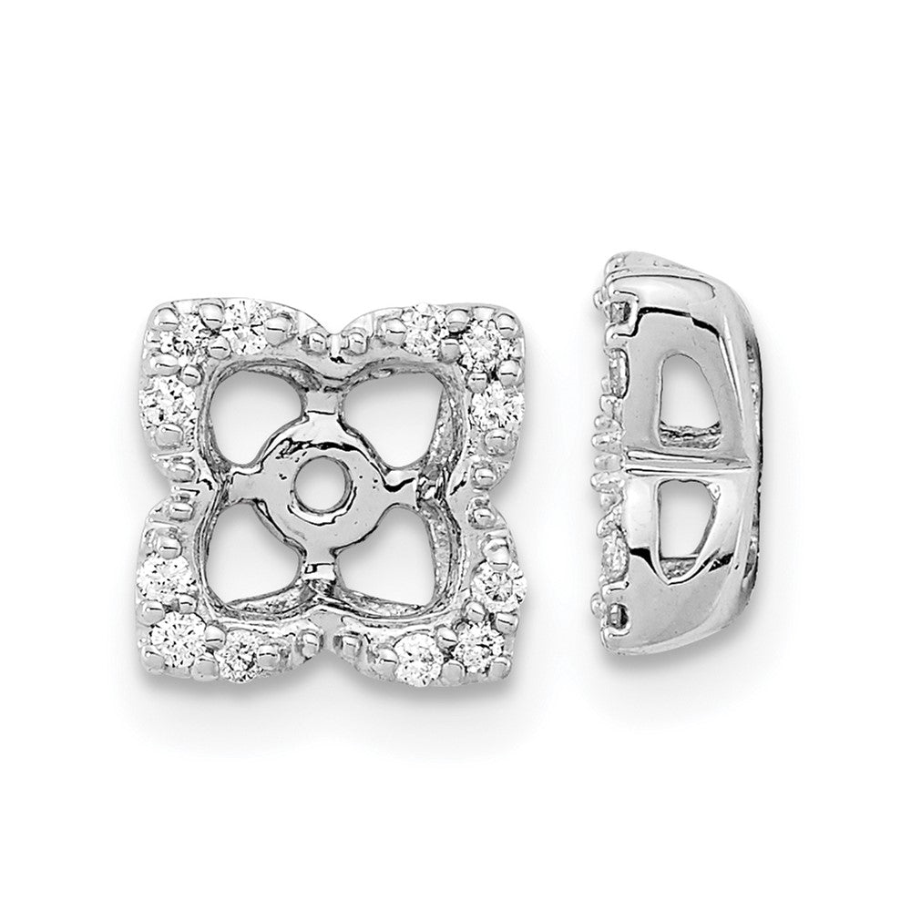 14K Weißgold Ohrring-Jackets mit echten Diamanten