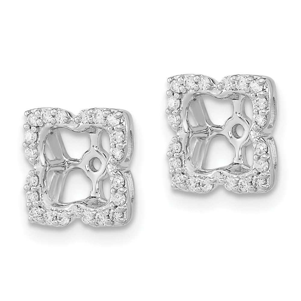 14K Weißgold Ohrring-Jackets mit echten Diamanten