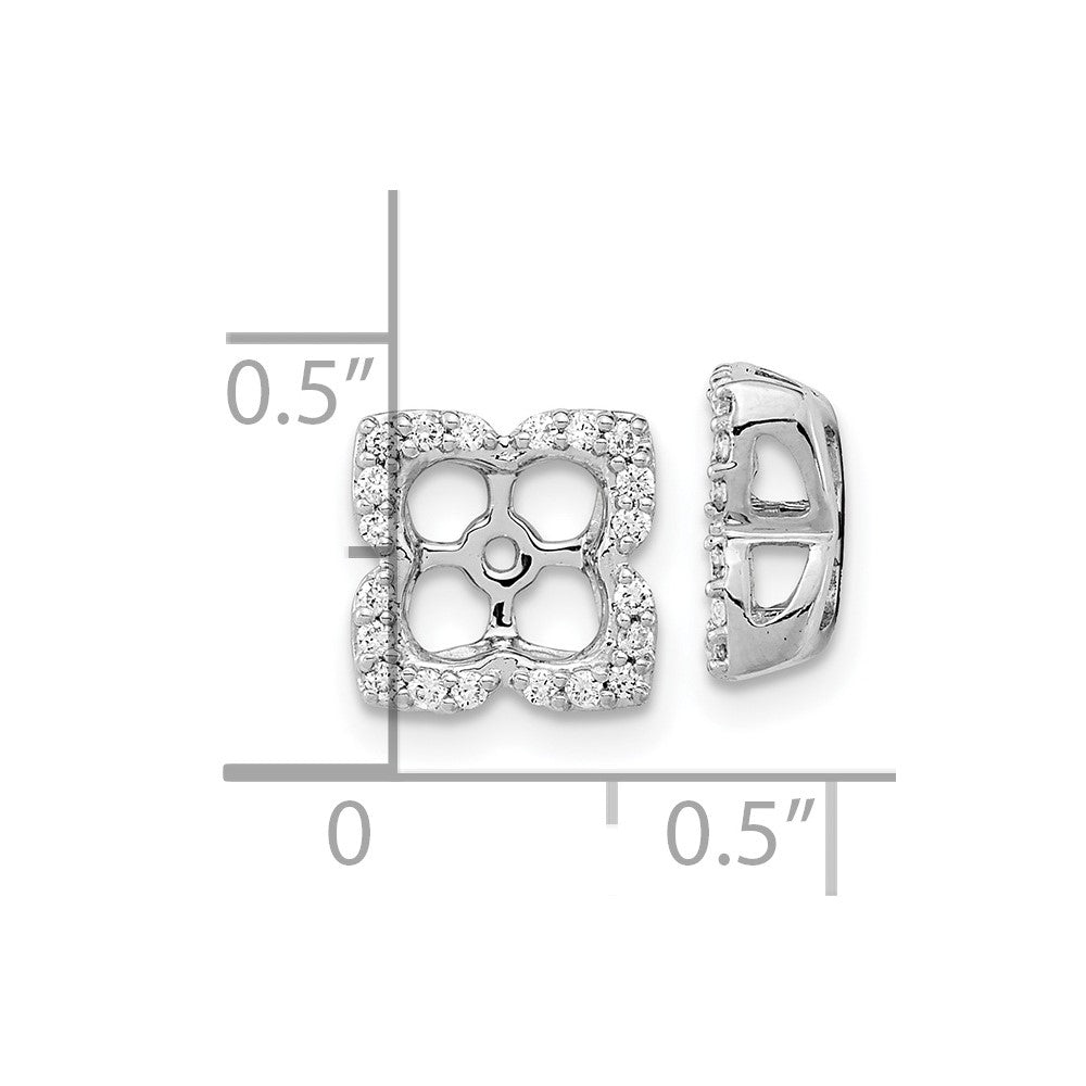 14K Weißgold Ohrring-Jackets mit echten Diamanten