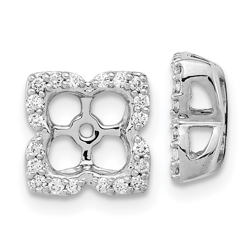 14K Weißgold Ohrring-Jackets mit echten Diamanten