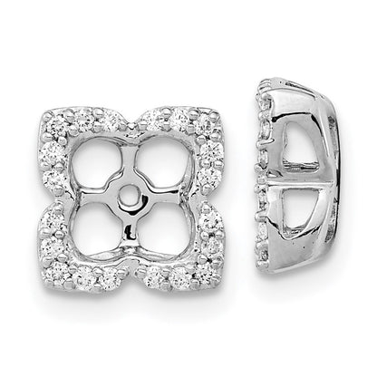 14K Weißgold Ohrring-Jackets mit echten Diamanten