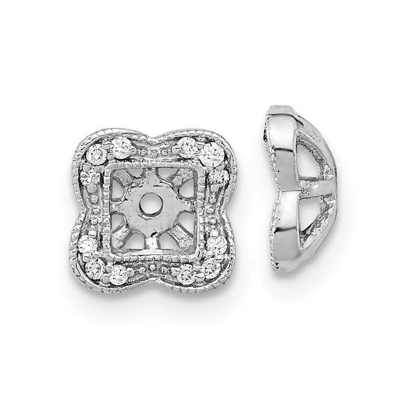 14K Weißgold Ohrring-Jackets mit echten Diamanten