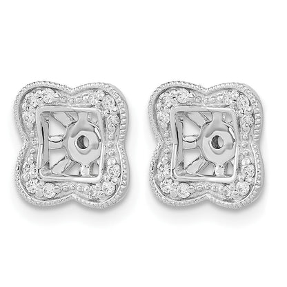 14K Weißgold Ohrring-Jackets mit echten Diamanten