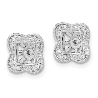 14K Weißgold Ohrring-Jackets mit echten Diamanten