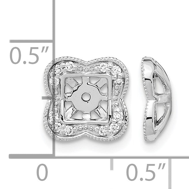 14K Weißgold Ohrring-Jackets mit echten Diamanten