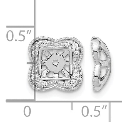14K Weißgold Ohrring-Jackets mit echten Diamanten