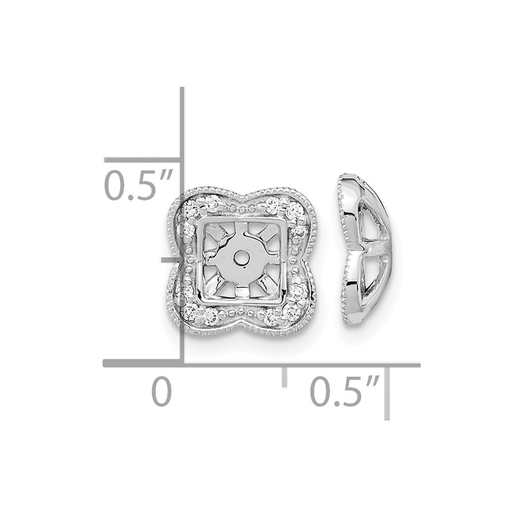 14K Weißgold Ohrring-Jackets mit echten Diamanten