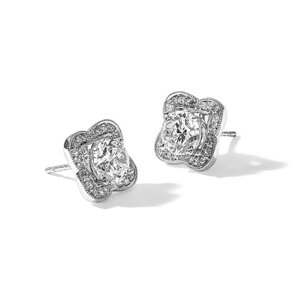 14K Weißgold Ohrring-Jackets mit echten Diamanten