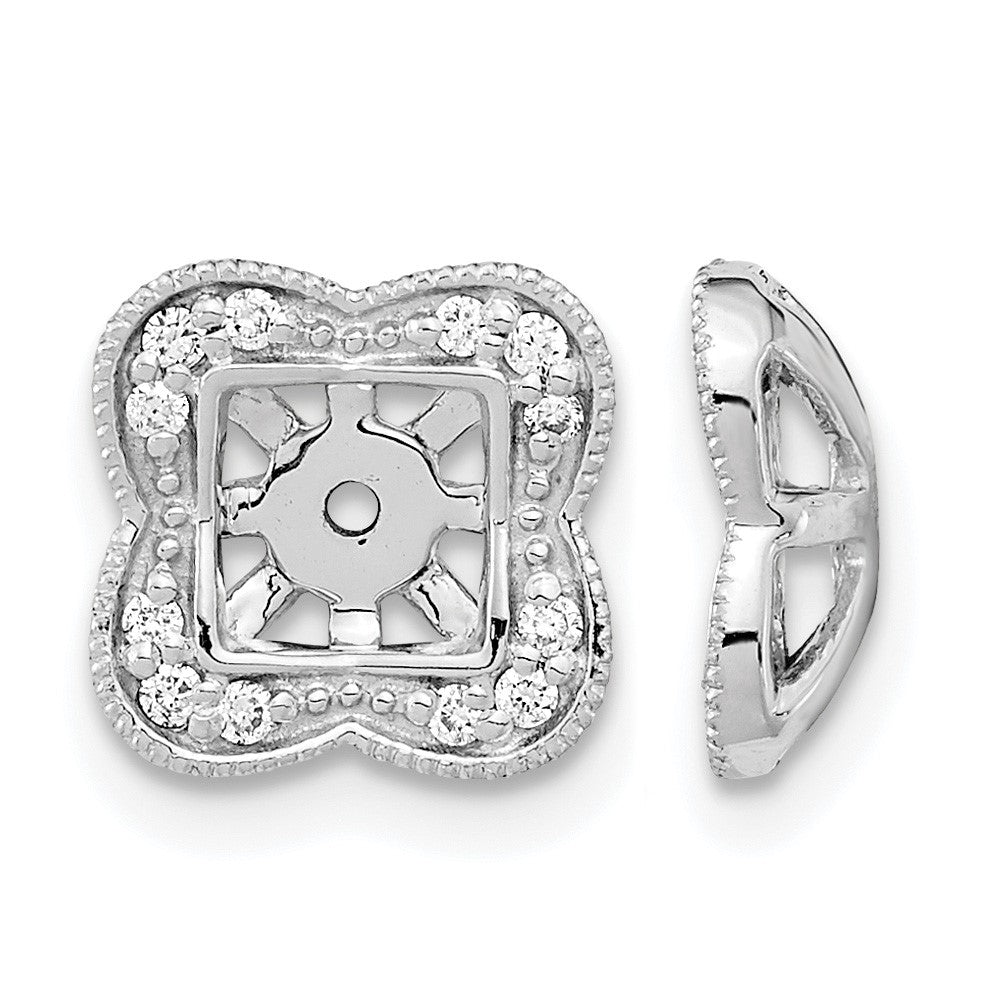 14K Weißgold Ohrring-Jackets mit echten Diamanten
