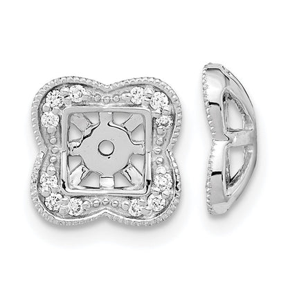 14K Weißgold Ohrring-Jackets mit echten Diamanten