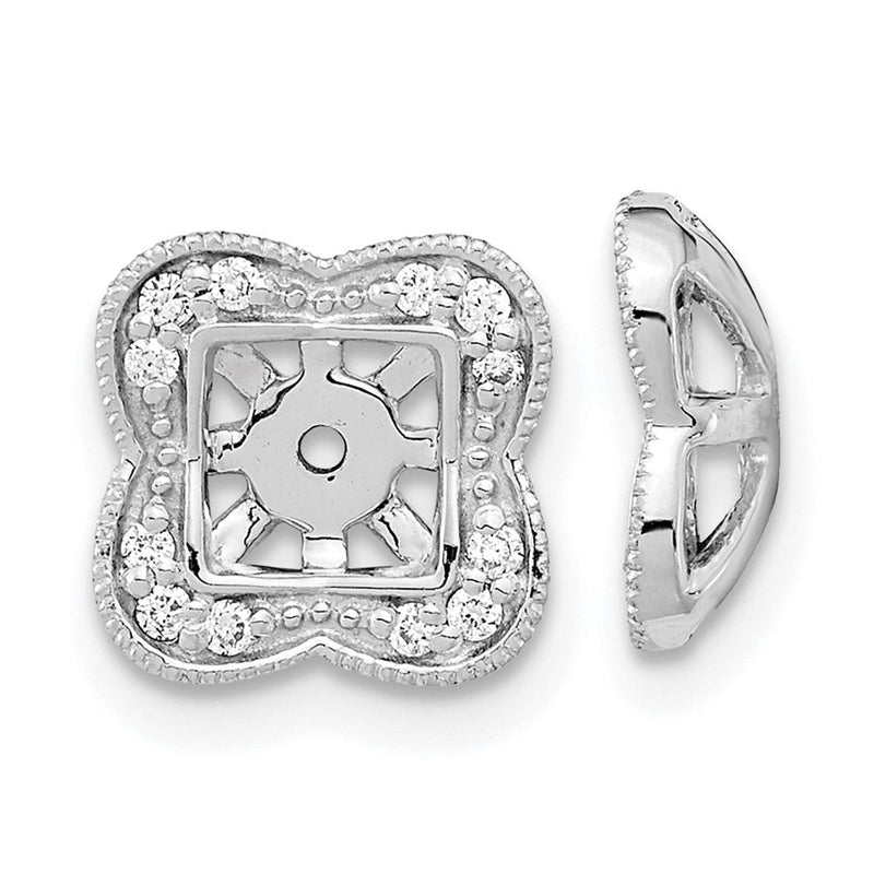 14K Weißgold Ohrring-Jackets mit echten Diamanten