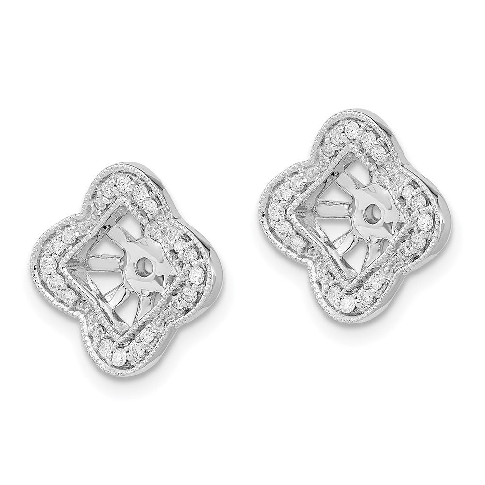 14K Weißgold Ohrring-Jackets mit echten Diamanten
