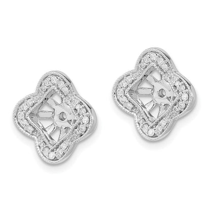 14K Weißgold Ohrring-Jackets mit echten Diamanten