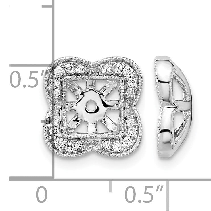 14K Weißgold Ohrring-Jackets mit echten Diamanten