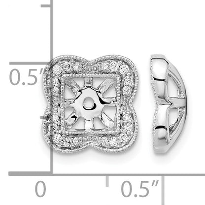 14K Weißgold Ohrring-Jackets mit echten Diamanten