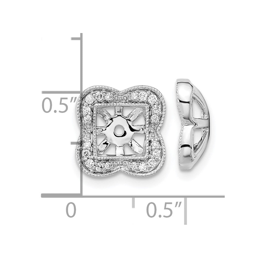 14K Weißgold Ohrring-Jackets mit echten Diamanten