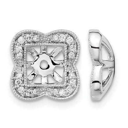 14K Weißgold Ohrring-Jackets mit echten Diamanten