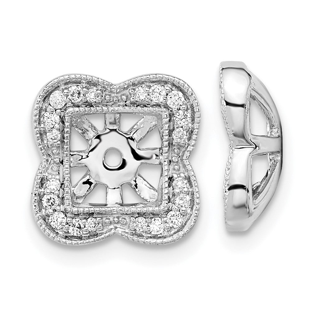 14K Weißgold Ohrring-Jackets mit echten Diamanten