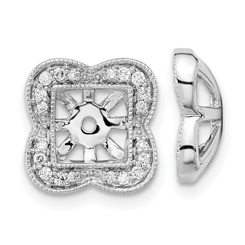 14K Weißgold Ohrring-Jackets mit echten Diamanten
