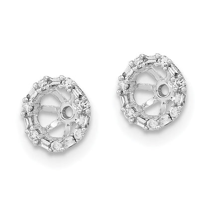 14K Weißgold Ohrring-Jackets mit echten Diamanten